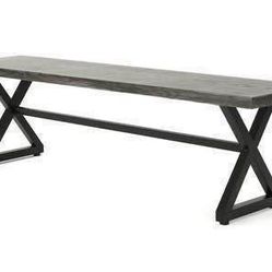 Assembled New Outdoor Aluminum Dining Bench with Steel Frame