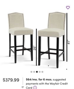 New Set of 2 Bar Stools, send reasonable offers pick up asap need gone