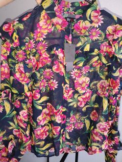 Sheer flower blouse