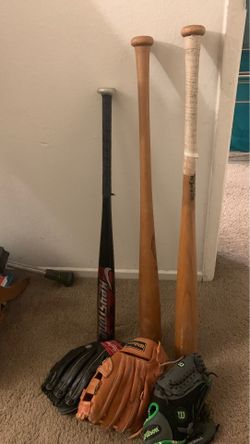 Baseball Mitts/ Bats