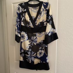 Blue Silk Dress Size Medium