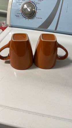 Set of 6 Brown Ceramic Coffee Mugs