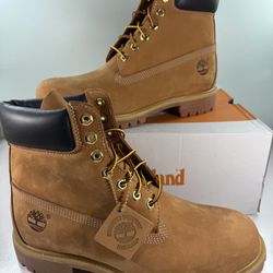 NEW Timberland 6 Inch Boot Wheat Nubuck Premium TB010061-713 Men's - size 10