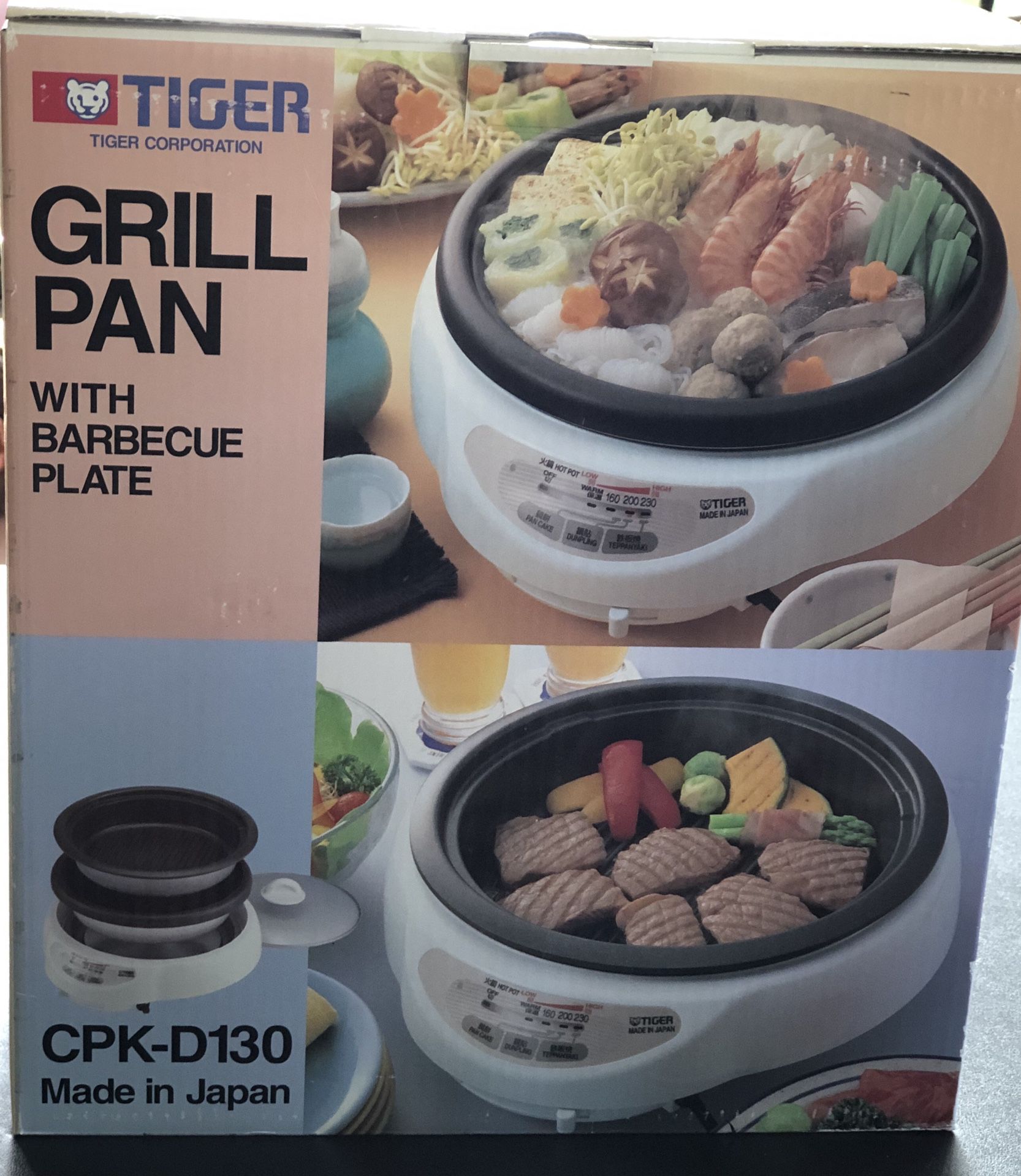 New in Box Tiger CPK-D130 electric grill pan