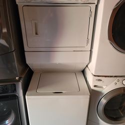 Whirlpool 27" Wide Apartment Size Top Load Washer And Gas Dryer Laundry Center Stacked Single Unit Stackable 