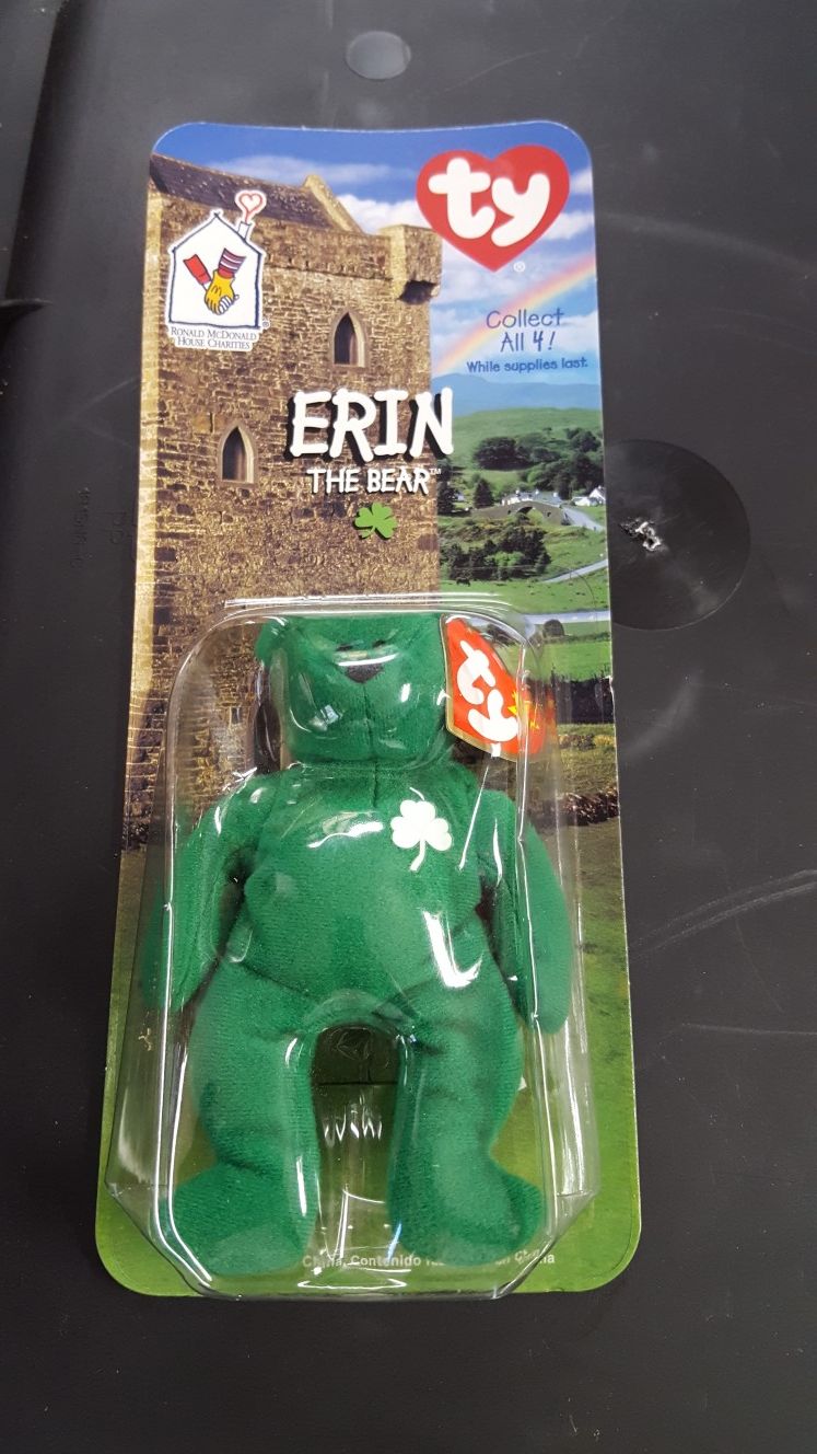 Never open Erin the bear Ty Beanie Babies