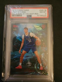 2025 Topps Three Cooper Flagg Monsters of the Deep Red 2/5  PSA 8