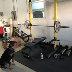 Squat Rack Pull Up Bad Combo And Weights 