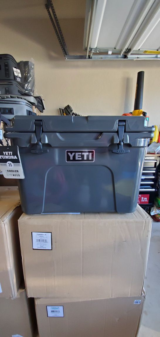New In box. Yeti tundra 35 charcoal, seafoam or white