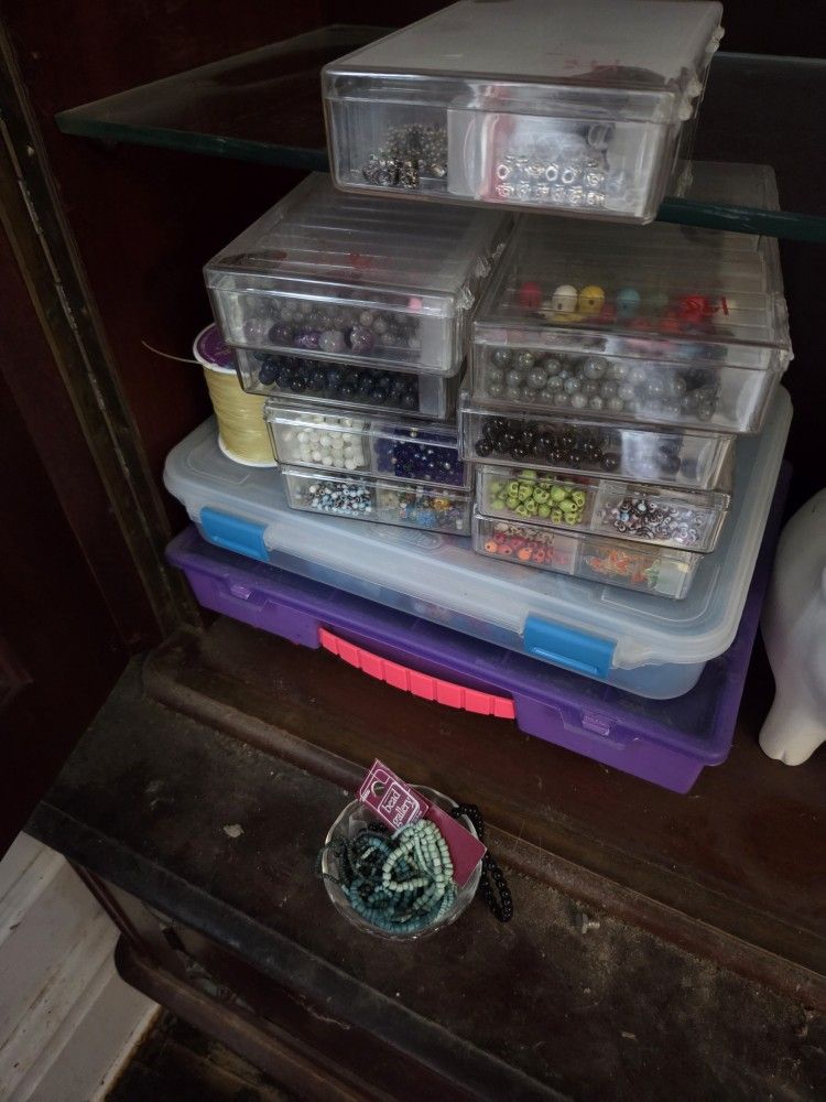 Stack Of Beads/ Supplies $30/all Of It