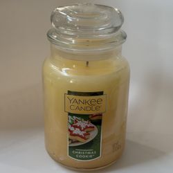 Yankee Candle Christmas Cookie Large 22oz Jar Lightly Used 95% Wax Holiday Scent USA