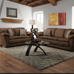 Chocolate or Camel 2-piece Sofa Set 