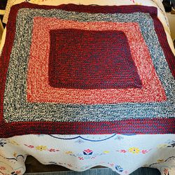 Hand crocheted patriotic blanket