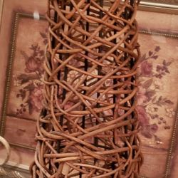 Huge 24 In Wicker Candle Holder