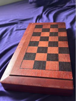 Chess/Checker Foldable Wood Set