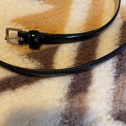 Black XL Patent Leather Belt