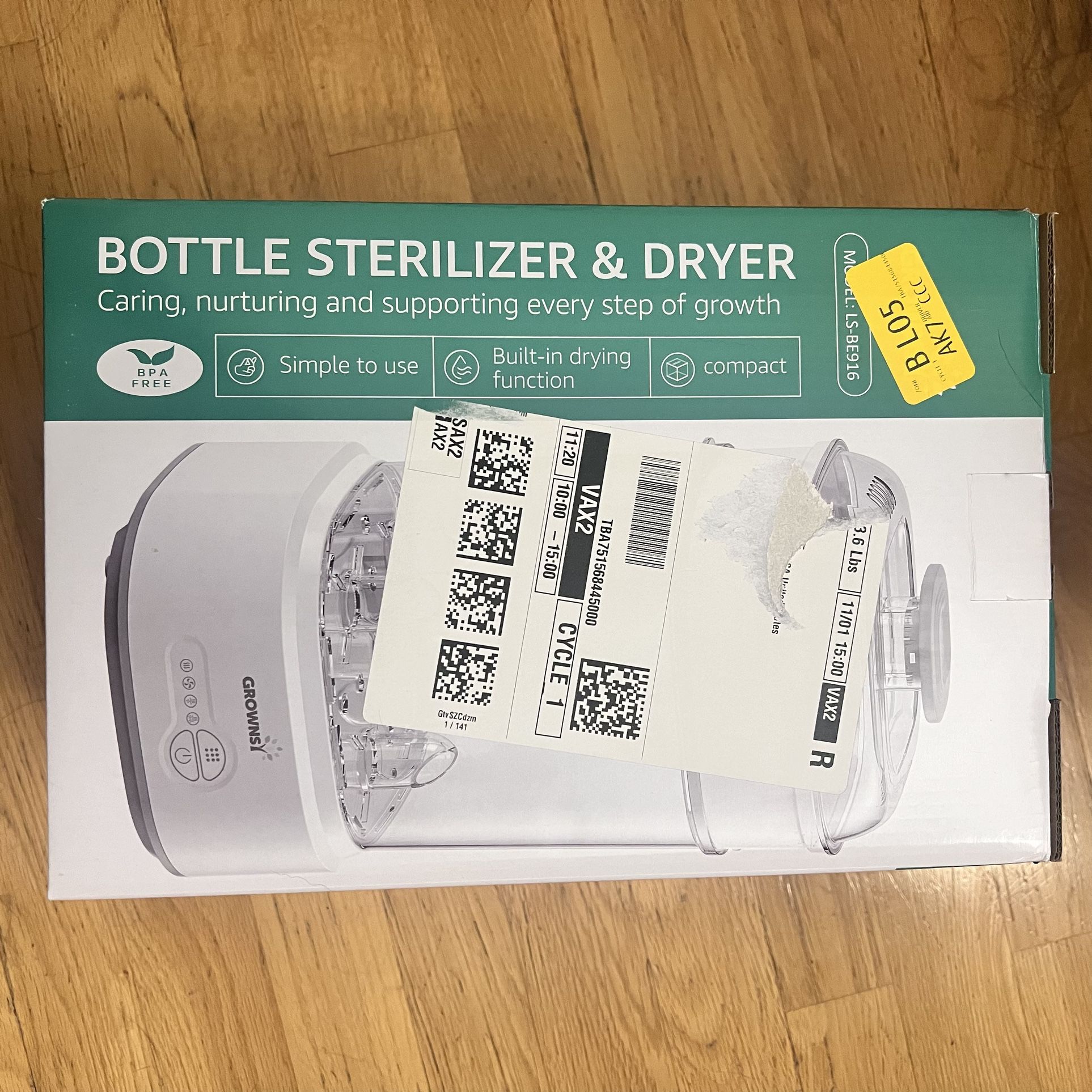 GROWNSY Bottle Sterilizer and Dryer, Compact Electric Steam Baby Bottle...