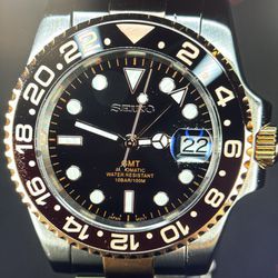 Seiko modded ROOTBEER GMT Submariner 40mm Men's Diving Watch