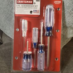 Vintage Craftsman 5 Pc Screwdriver Set Made In USA Brand New