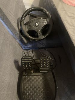 thrustmaster steering wheel and pedal set