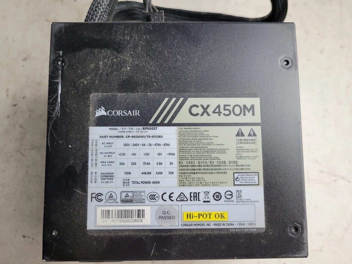 450 WATT POWER supply Computer Pc Powerhouse Crosshair