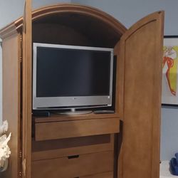 Wood TV Cabinet Entertainment 