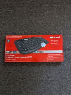 SEALED Microsoft Comfort Curve 2000 Keyboard Wired USB Ergonomic Compact Design