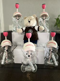Bear glass pink