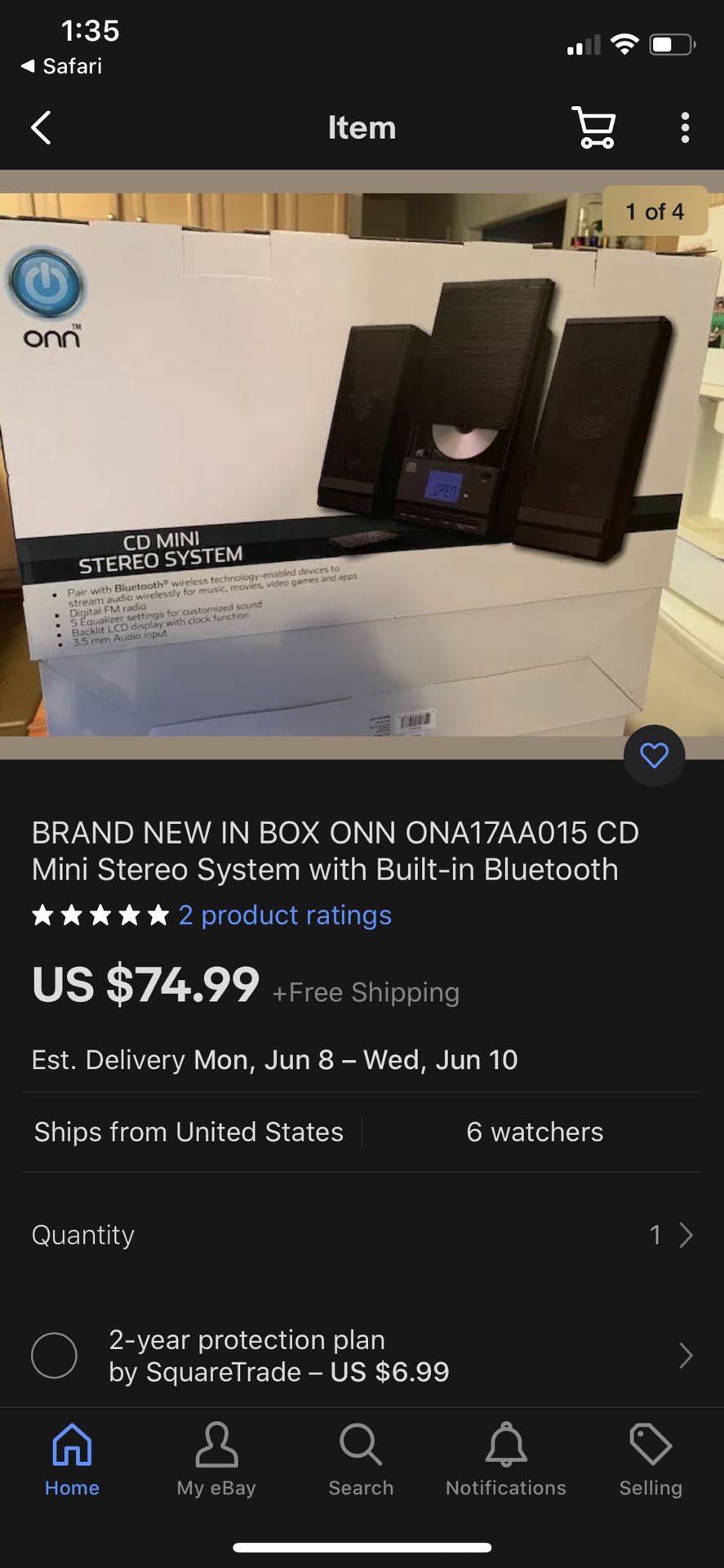 On cd stereo system
