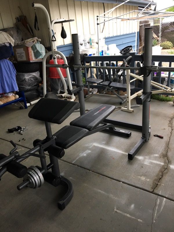 Weider Pro 390 L w Weights Bar for Sale in Escondido CA OfferUp