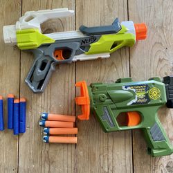 Lot 2 Dart Guns BuzzBee Toys Air Blasters Ultimate Snipe & Nerf N-Strike Modulus 