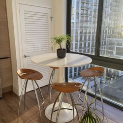 IKEA Docksta Bar Table + Modern Mid-Century Bar Stools