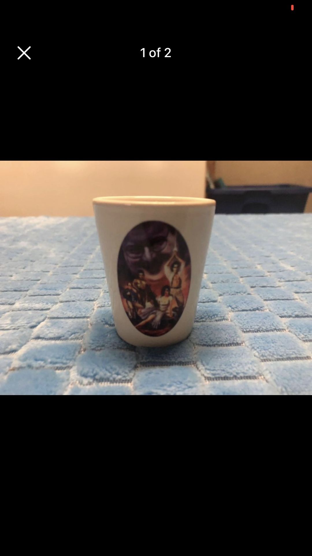 Shot glass with the characters of Signfield dressed up as Star Wars characters