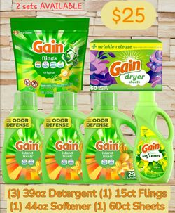 Gain Bundles Laundry Detergent $25 Each
