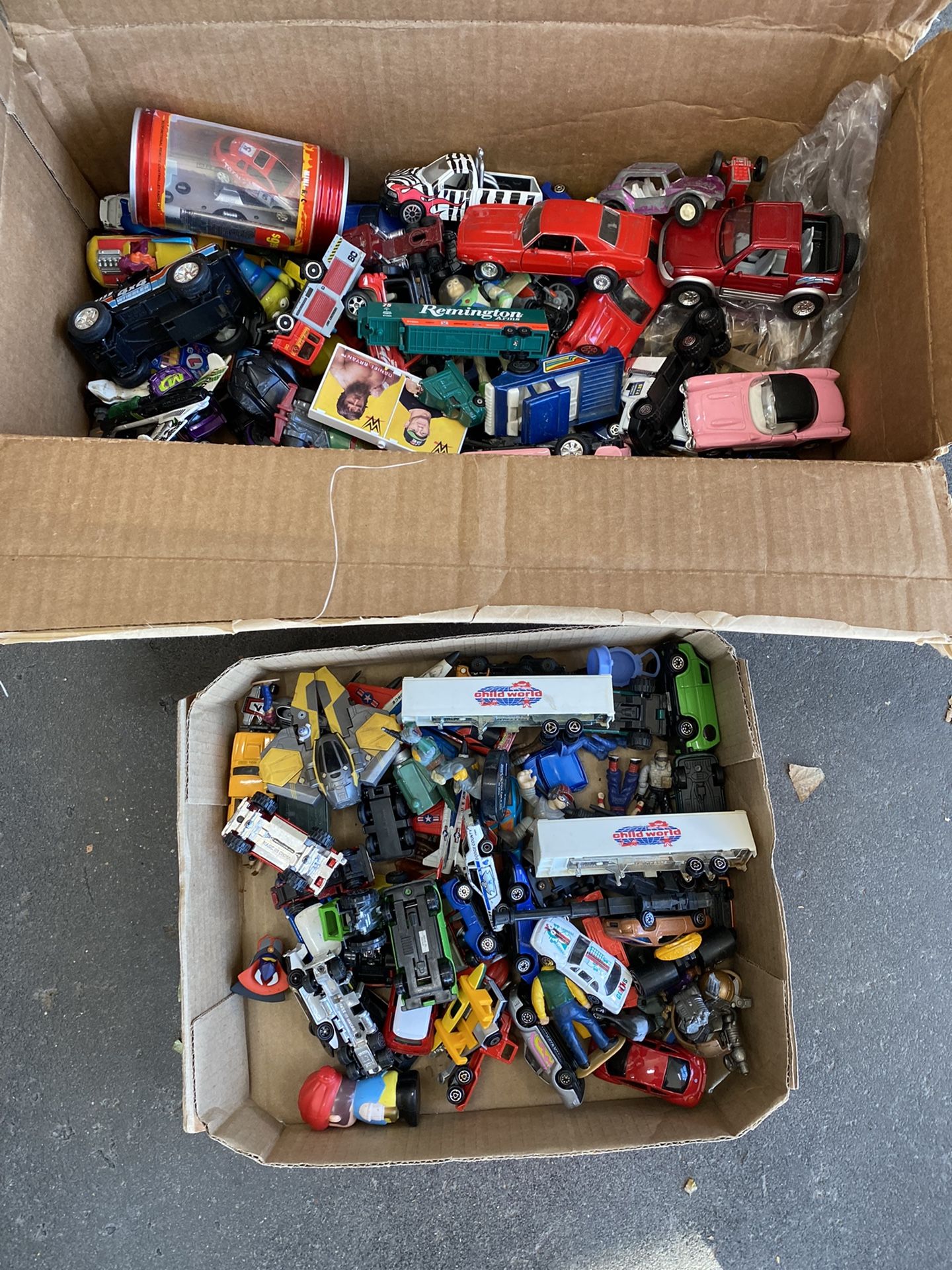 2 Boxes Of Vintage To Modern Diecast And Action Figures 