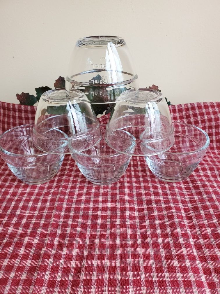 6 pampered chef 3/4 cup prep bowls