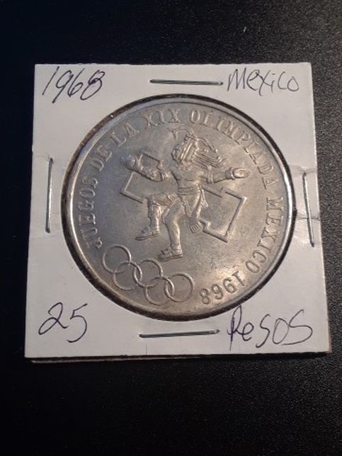 1968 Mexico Silver 25 Pesos