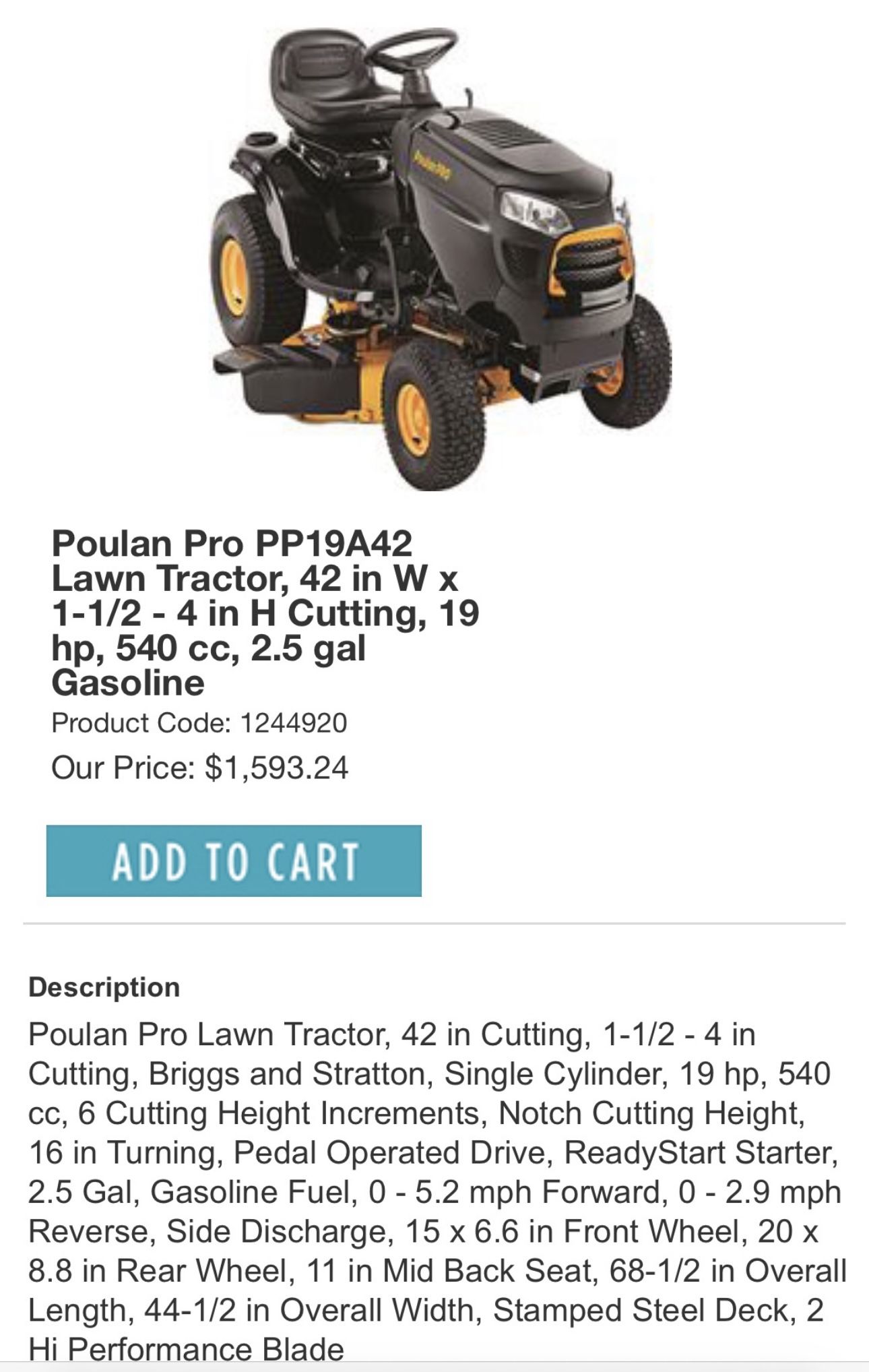 Lawn Mower Poulon Pro