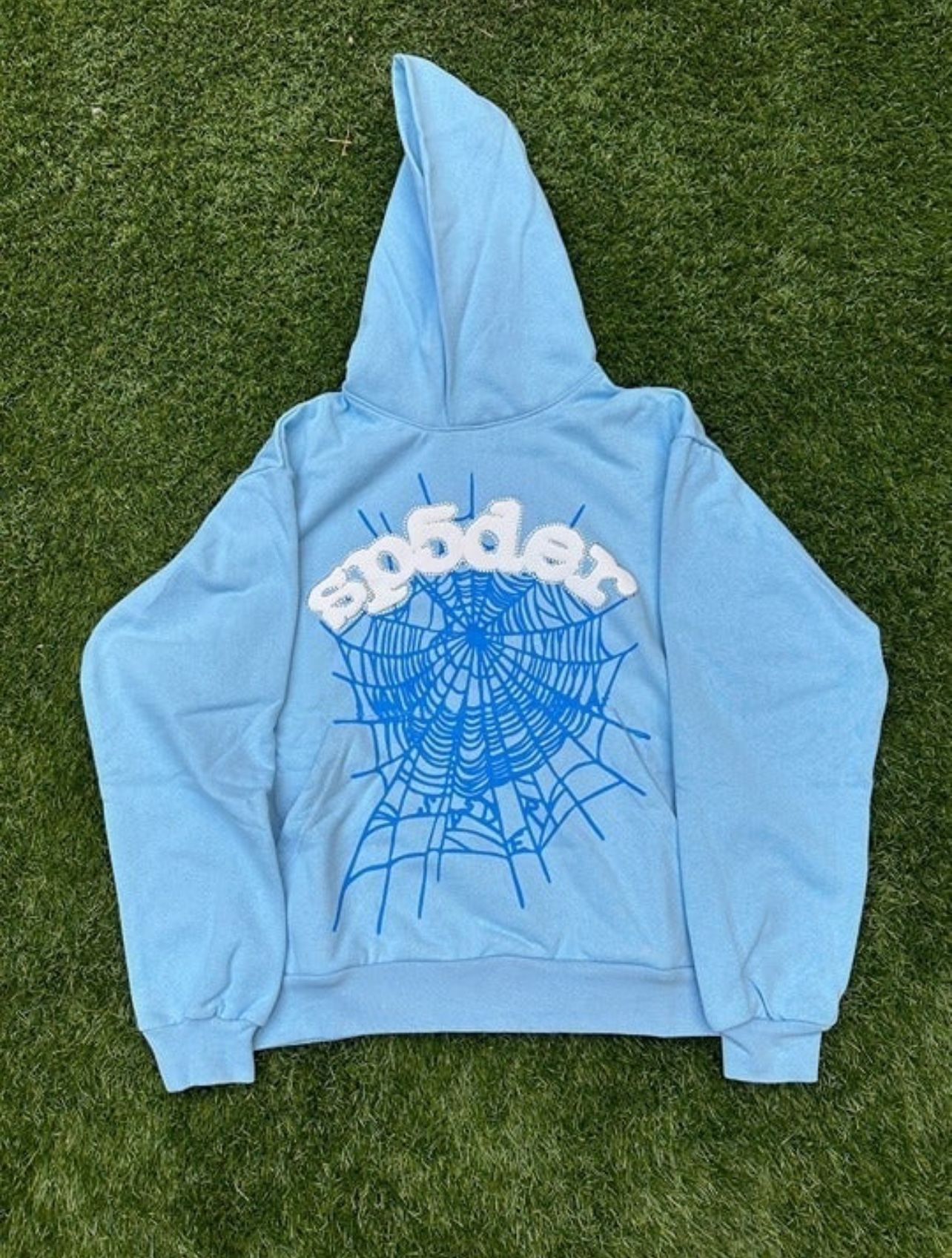 Rinestone light blue spider hoodie