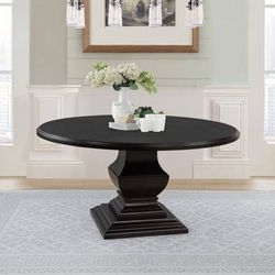 Beautiful Round Wood Pedestal Base Dining Table in Dark Cocoa Finish! Best Prices! 