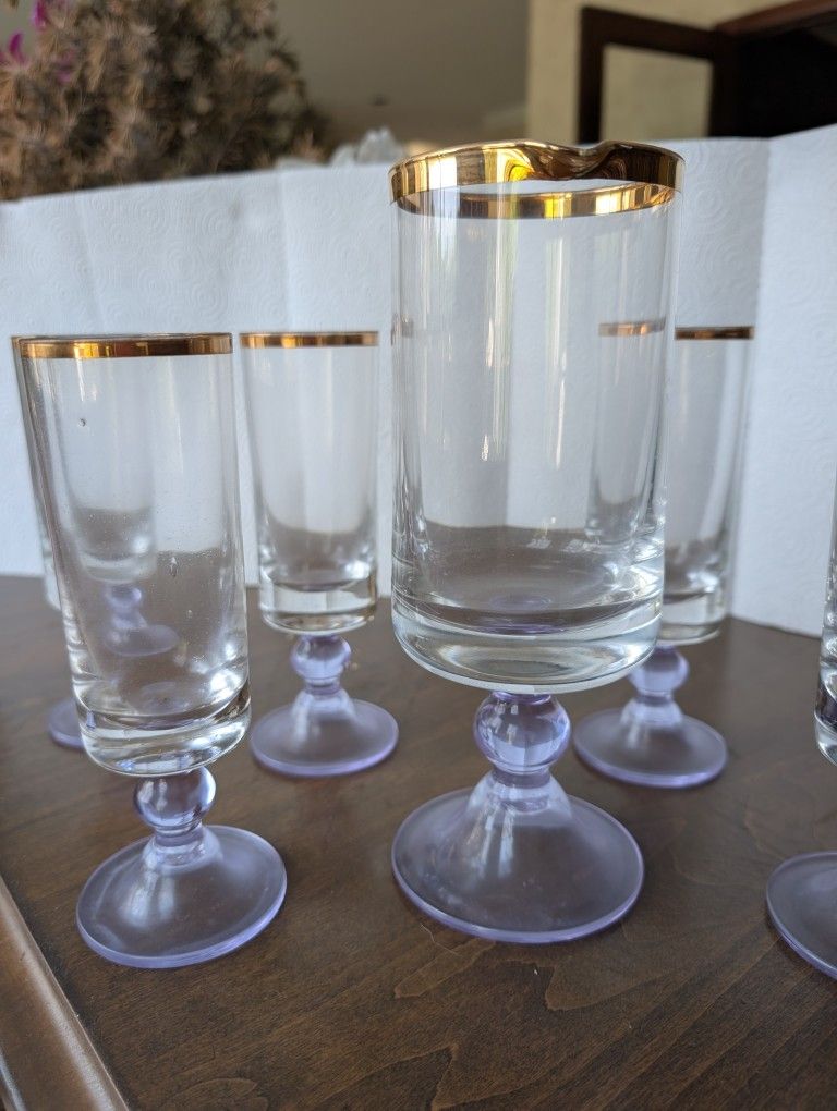 Vintage glass Set With carafe