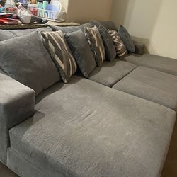 3 Piece Sectional Gray Couch