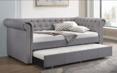 Brand New Grey Twin Size Daybed w Trundle Bed