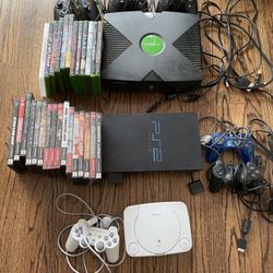 3 Game Systems Xbox, PlayStation 2, PlayStation 1