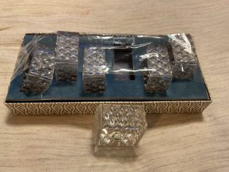 6 - West Germany Lead Crystal Napkin Rings