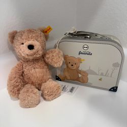 Steiff 10 Inch Jimmy Teddy Bear in Suitcase New with Tags