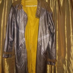 Mens Brown LEATHER COAT XL To XXL 