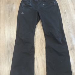 Salomon Clima Pro 10K All Mountain Women’s Large Snow Ski Pants Black
