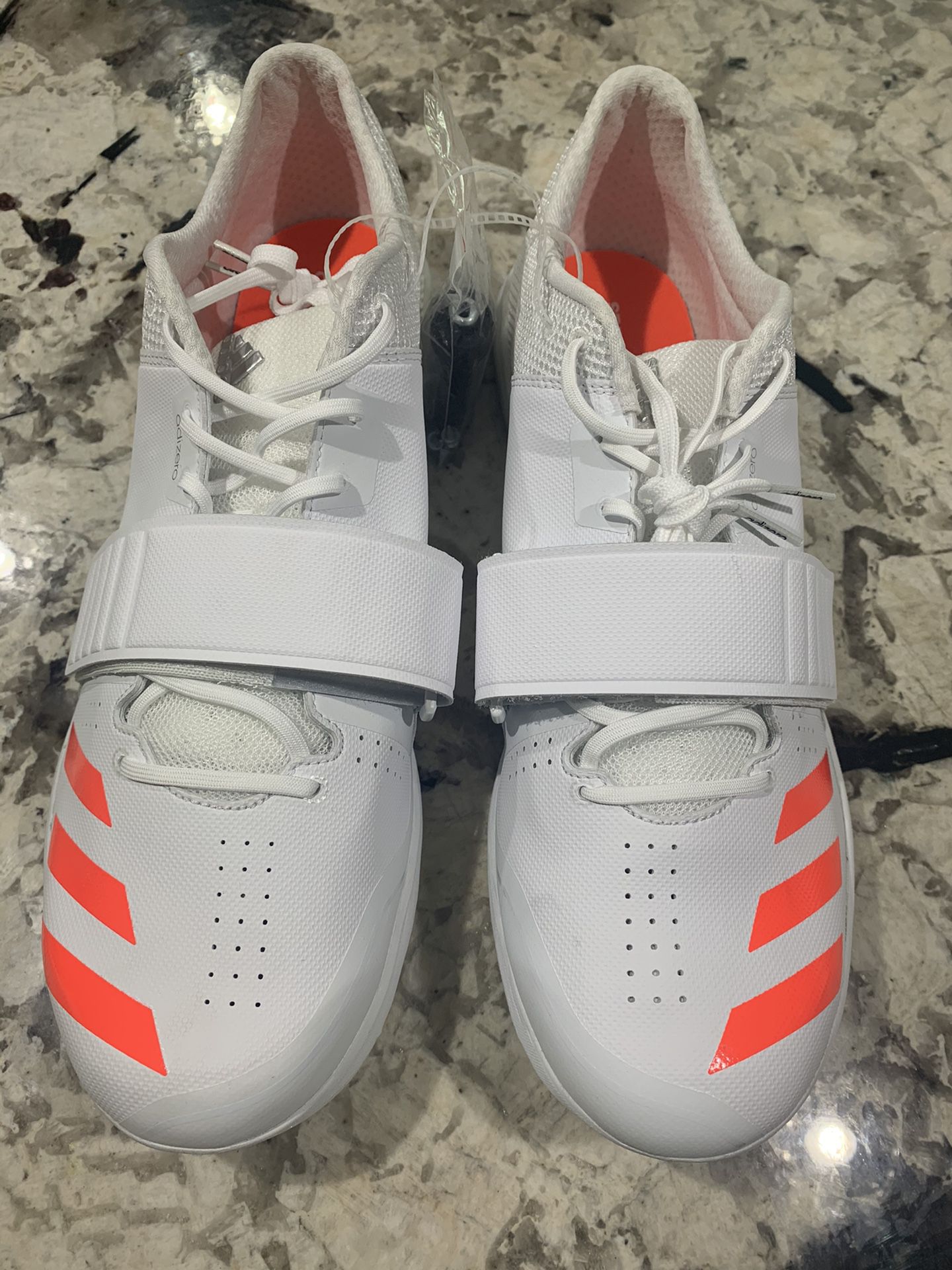 Adidas Adizero Cleats White/Tangerine Sz. 14.5