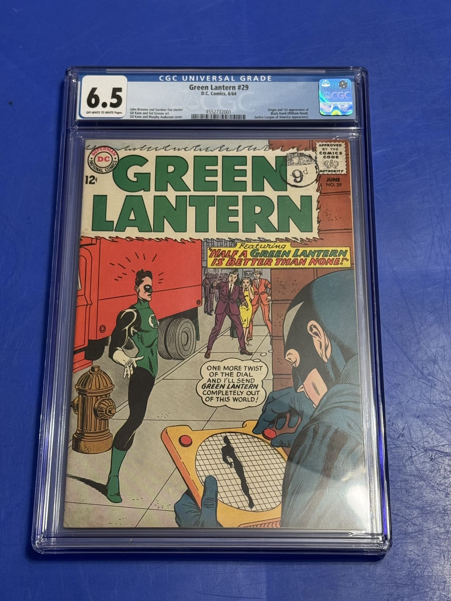 Green Lantern 29 CGC 6.5 1st APPEARANCE WILLIAM BLACK HAND HAL JORDAN COMIC 1964